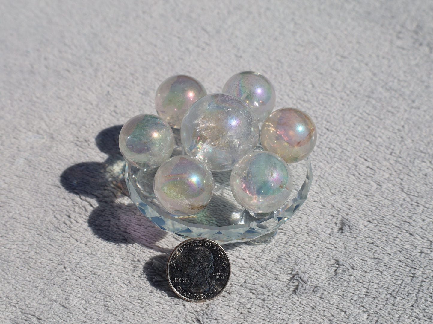 Small Glass 7 Sphere Stand