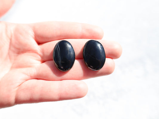 Black Banded Agate Cabochon
