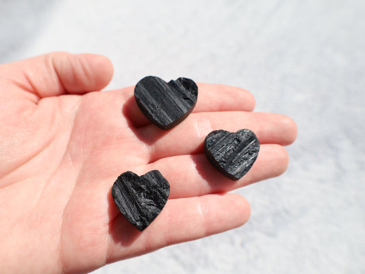 Black Tourmaline Heart Cabochon