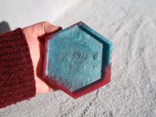 Blue & Pink Resin Coaster