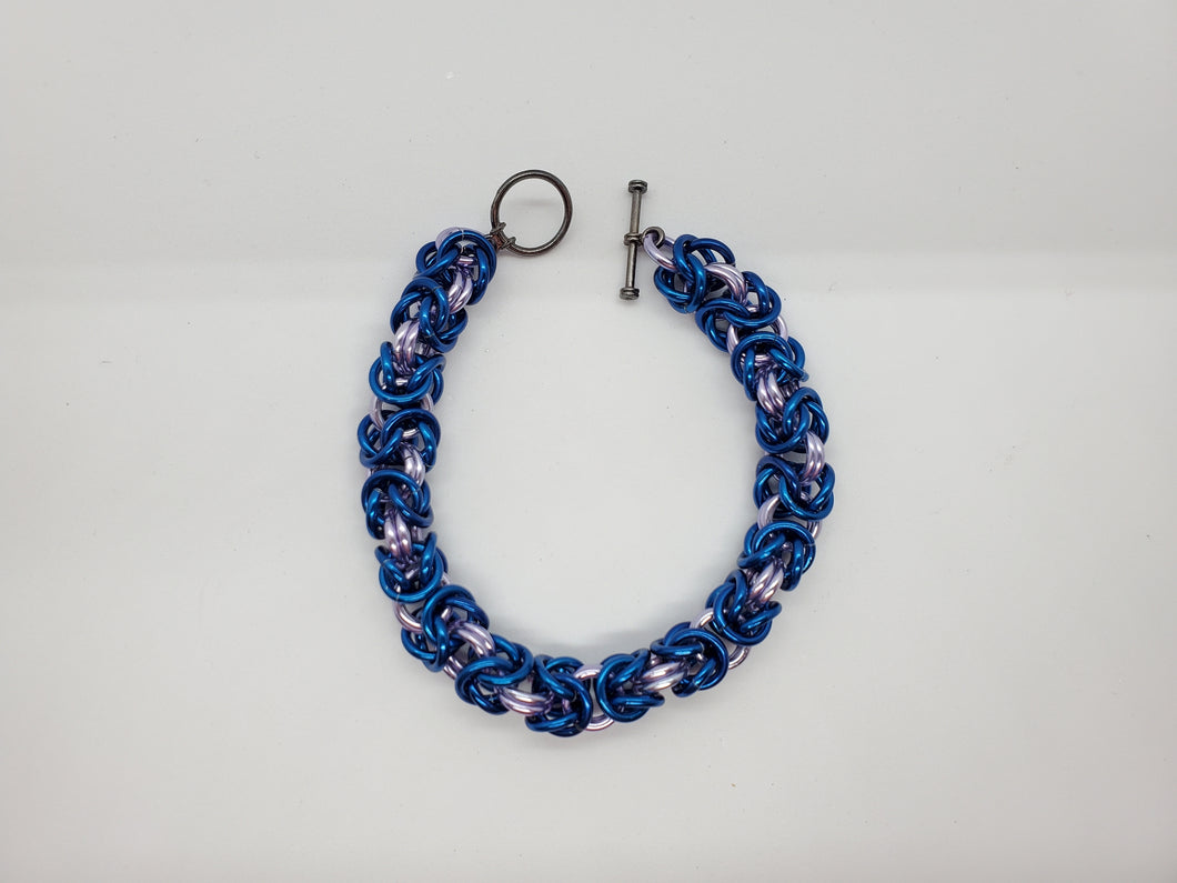 Blue and Purple Chainmail Bracelet