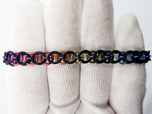 Load image into Gallery viewer, Rainbow Pride Chainmail Stretch Bracelet
