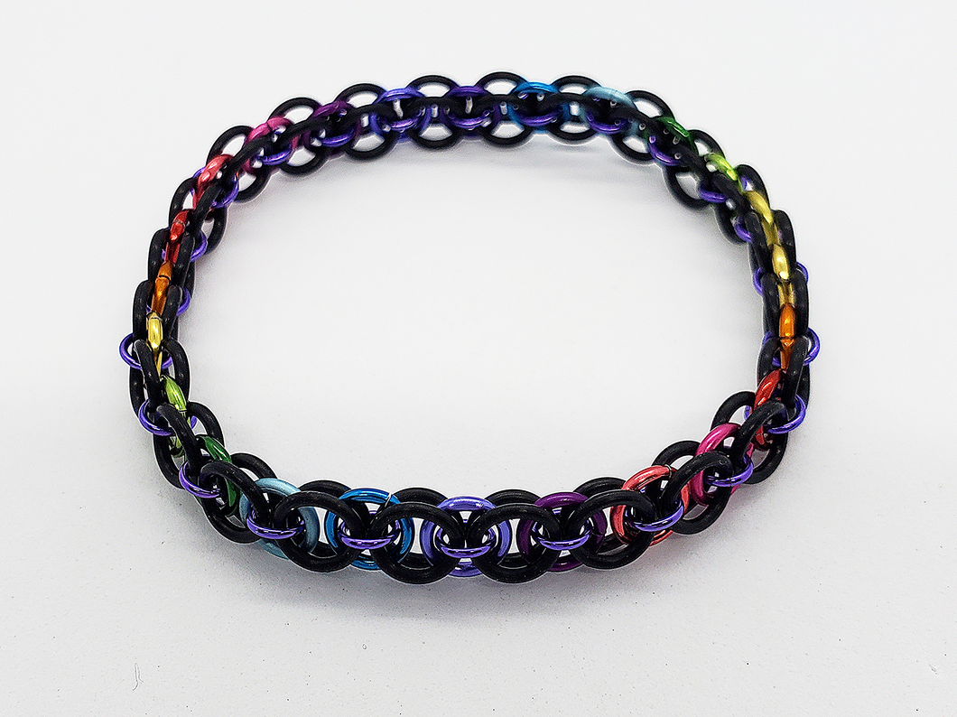 Rainbow Pride Chainmail Stretch Bracelet