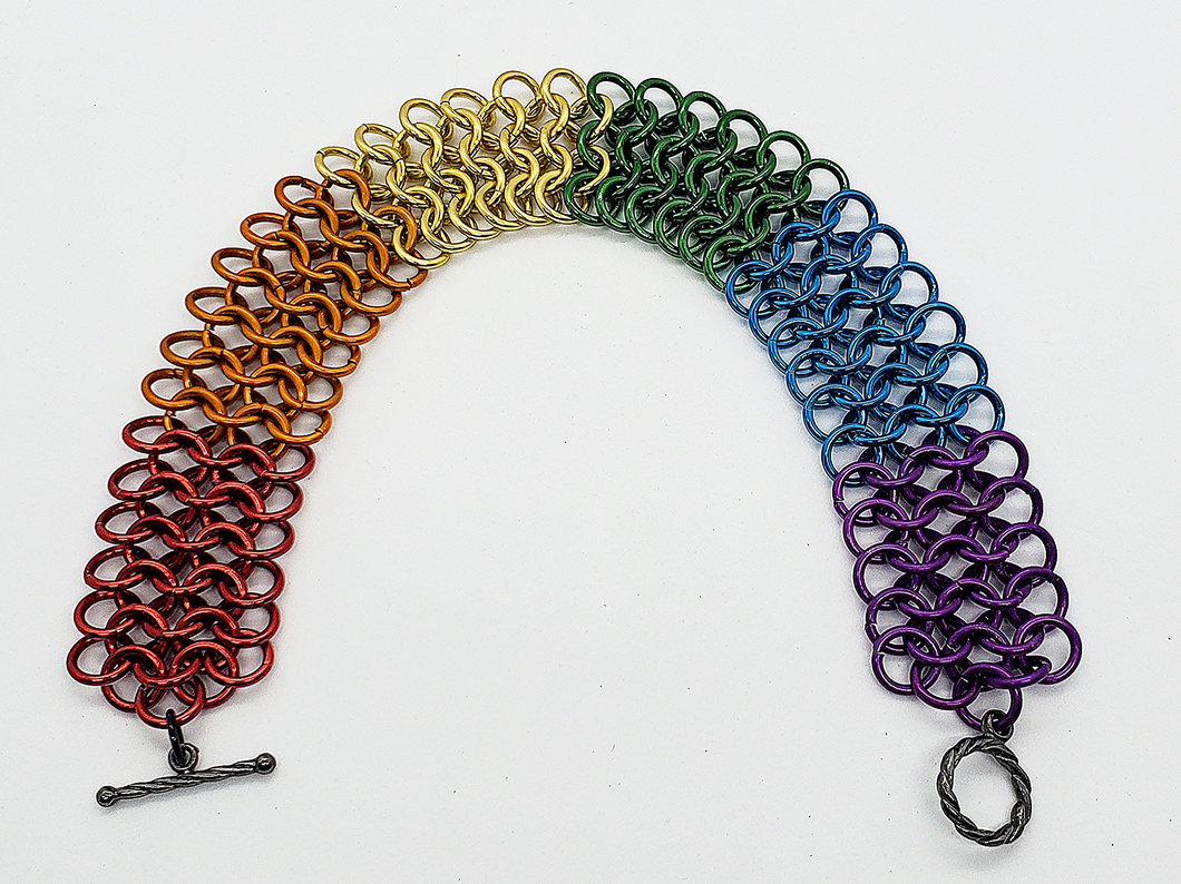Rainbow Pride Chainmail Bracelet