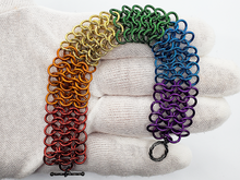 Load image into Gallery viewer, Rainbow Pride Chainmail Bracelet
