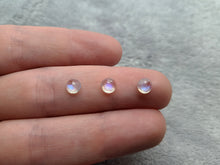 Load image into Gallery viewer, 5MM Faceted Rainbow Moonstone Cabochon
