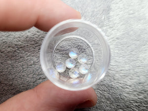 5MM Faceted Rainbow Moonstone Cabochon